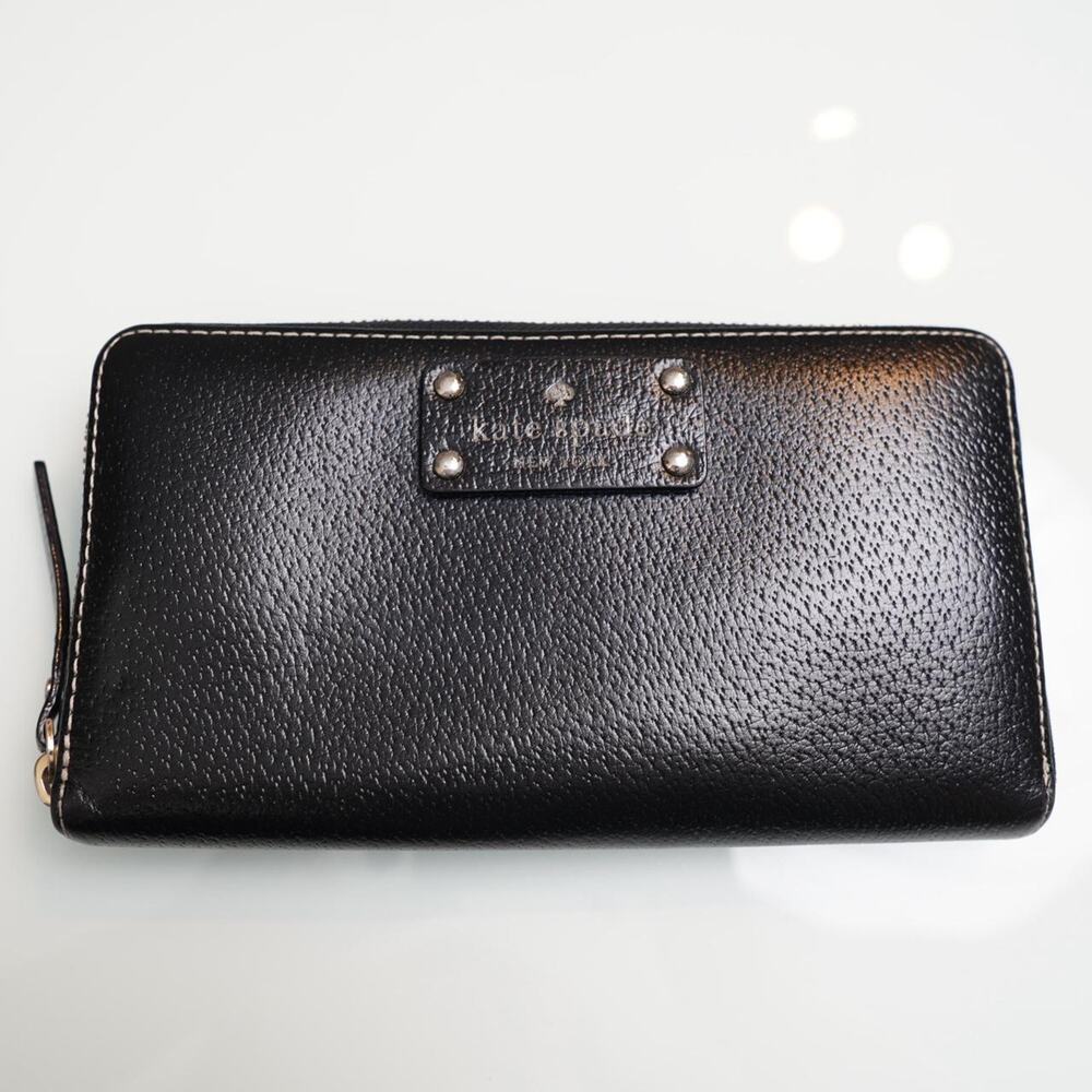 Kate Spade Black Leather Zip Around Wallet